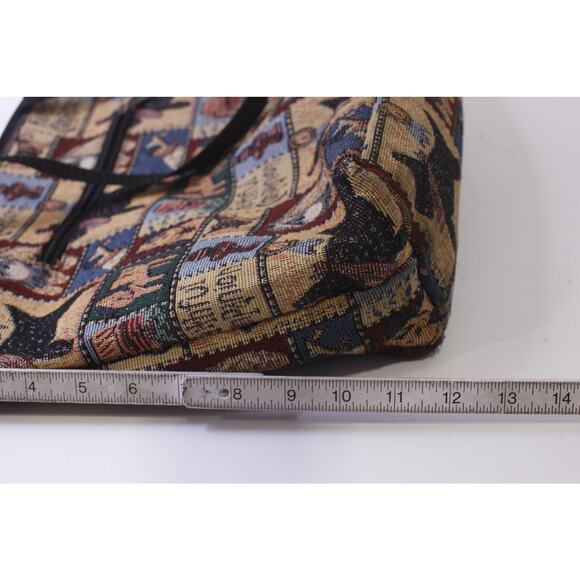 Faithful Companion, 90s Embroidered Cute Dogs Tapestry Design Tote with Little - Picture 4 of 4